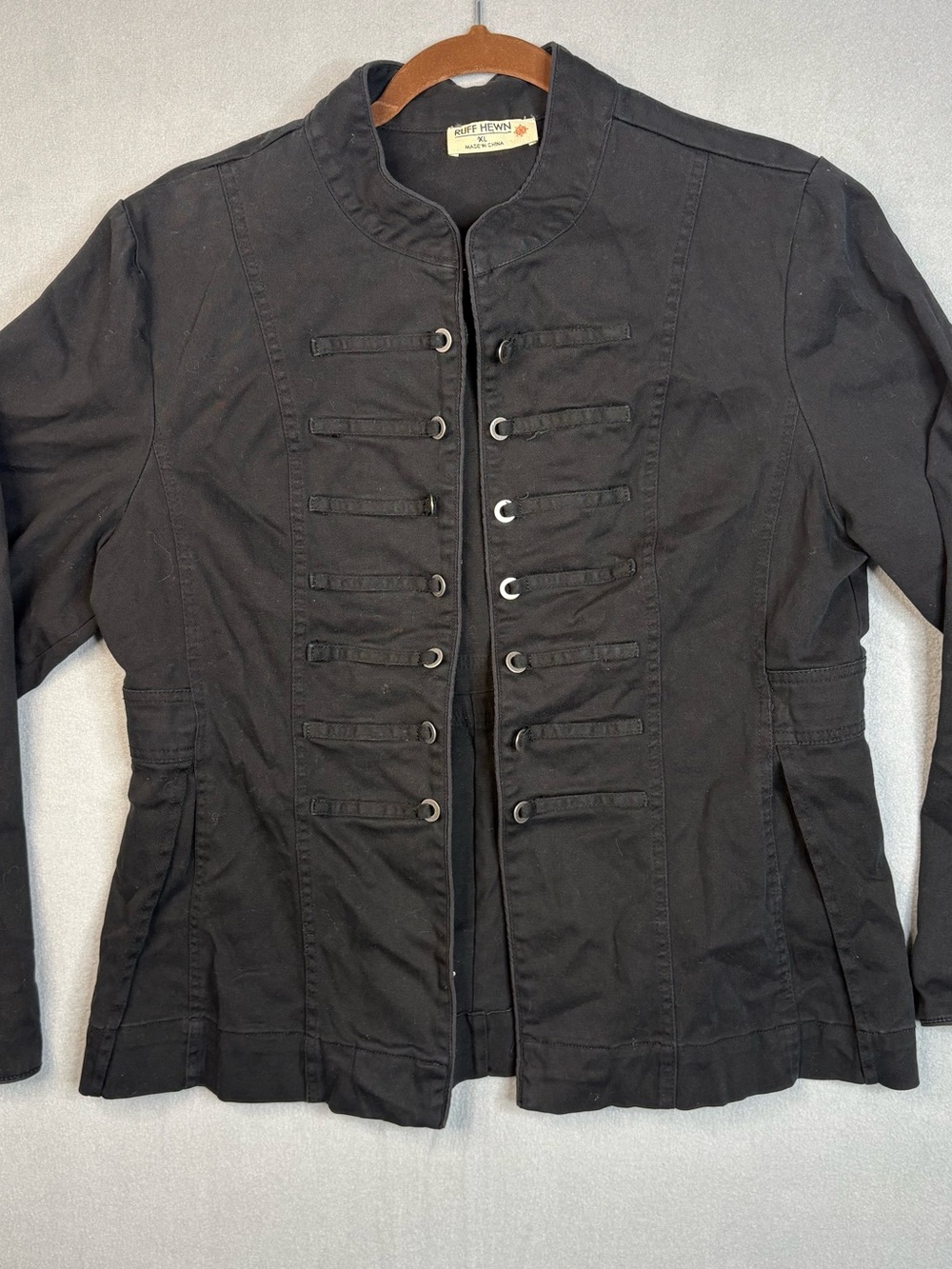 Ruff Hewn Black Military-Style Cotton Field Jacket